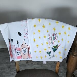 Cocktails & Wine Tea Towels Set Of 2